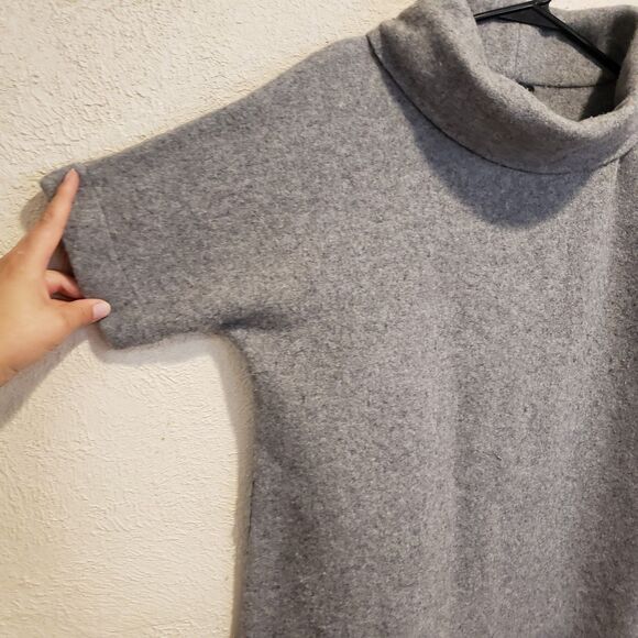 Theory Med Oversize Wool Hombre Gray Black Dress Turtleneck Adelina Nottingham - Picture 9 of 13